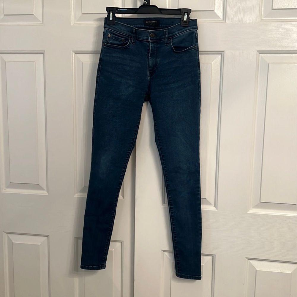 #73- Banana Republic Skinny Fit Dark Wash Denim Blue Jeans Pants Size 26/2R